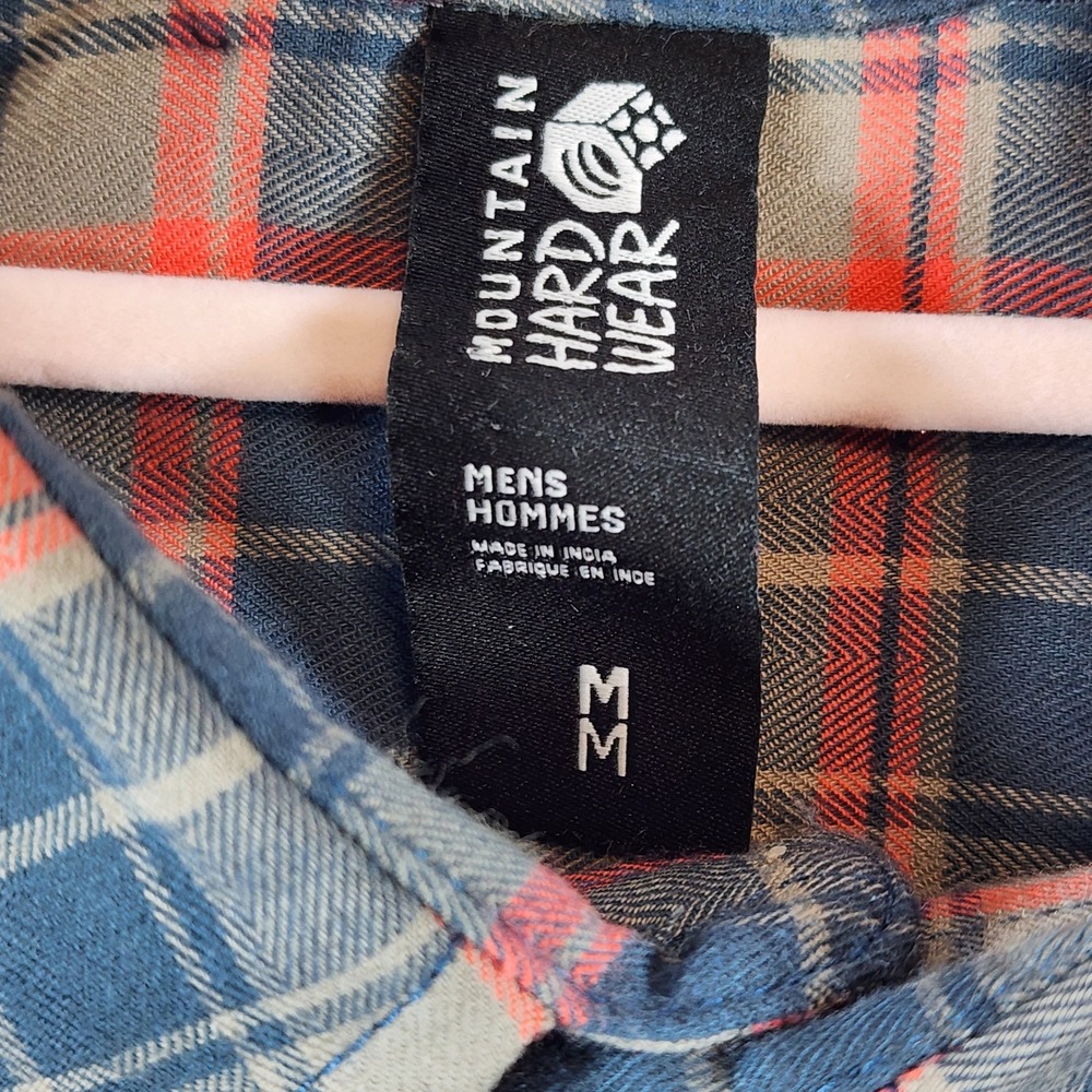 Mountain Hardwear Mens Plaid Gorpcore Outdoor Trail Hiking Flannel Shirt Size M - Picture 3 of 11